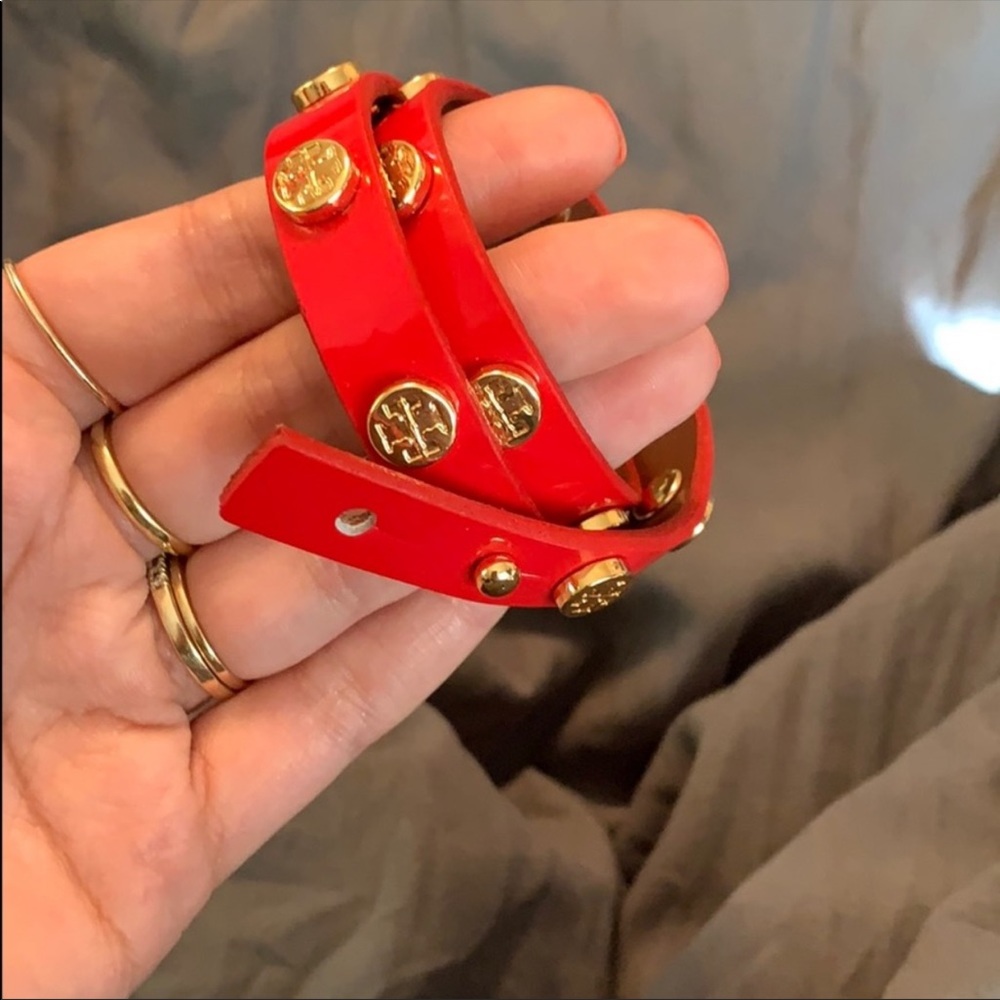 Tory Burch double wrap bracelet red